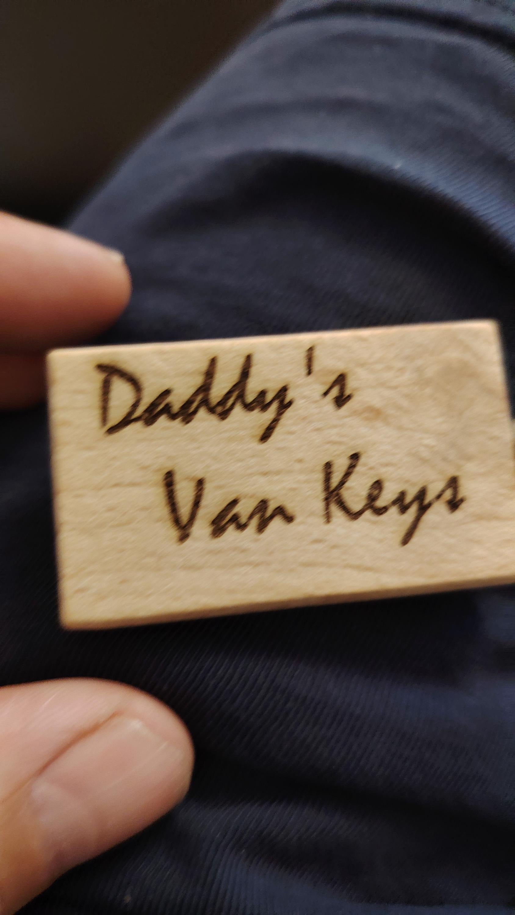 Personalised wooden keyring