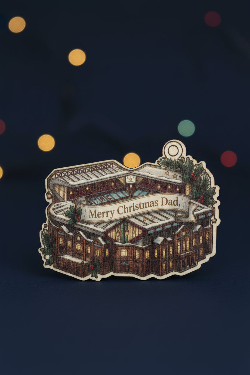 Personalized Christmas tree football stadium decoration.