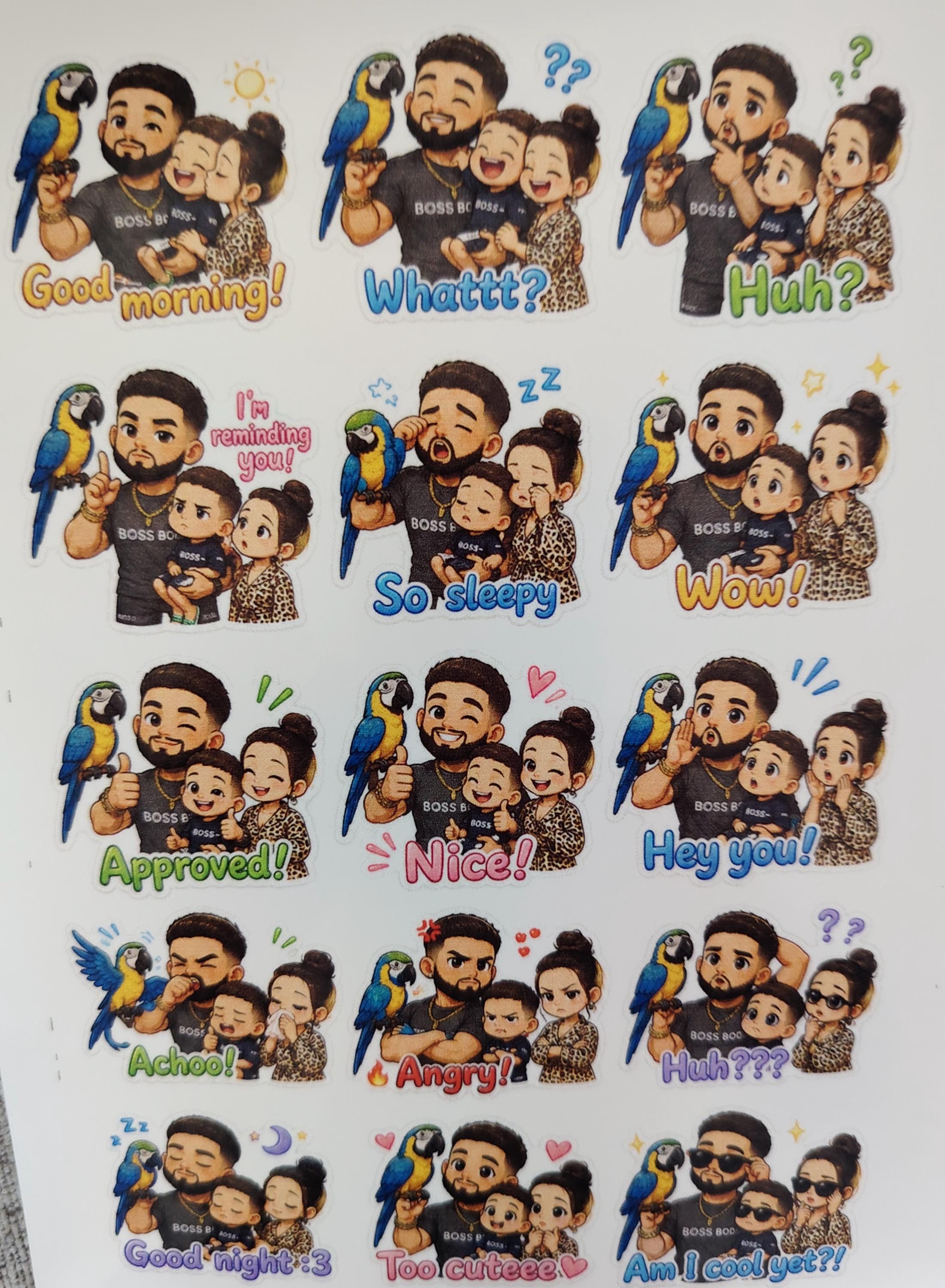 Personalized cartoon stickers