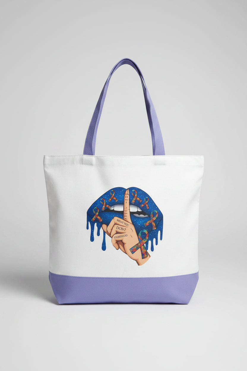 Autism Awareness Lips Tote Bag