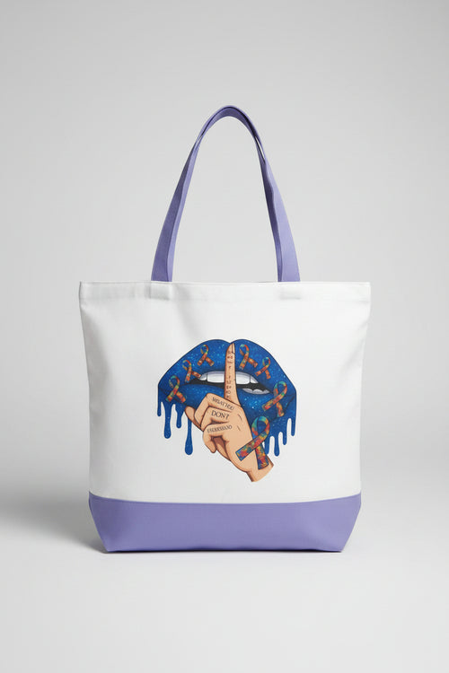 Autism Awareness Lips Tote Bag