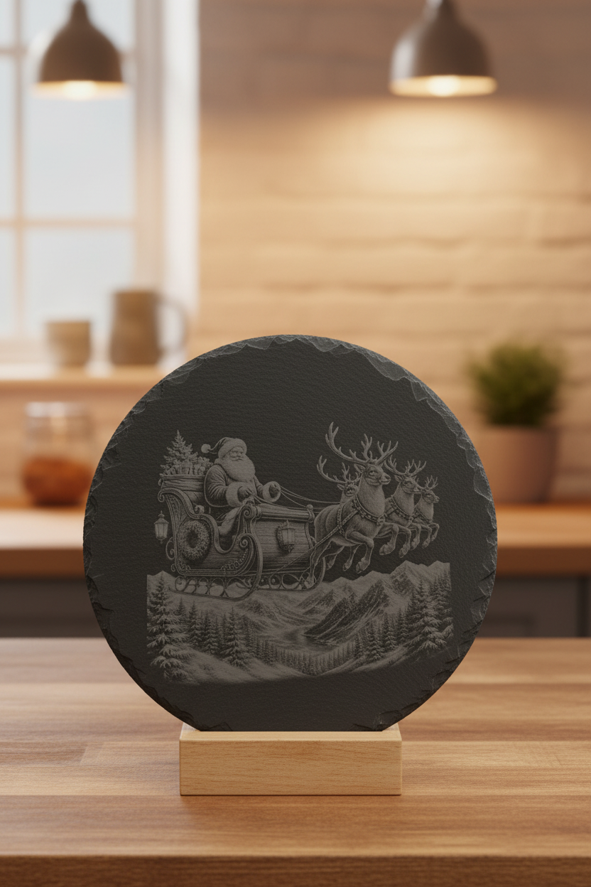 Father Christmas themed Slate serving boards