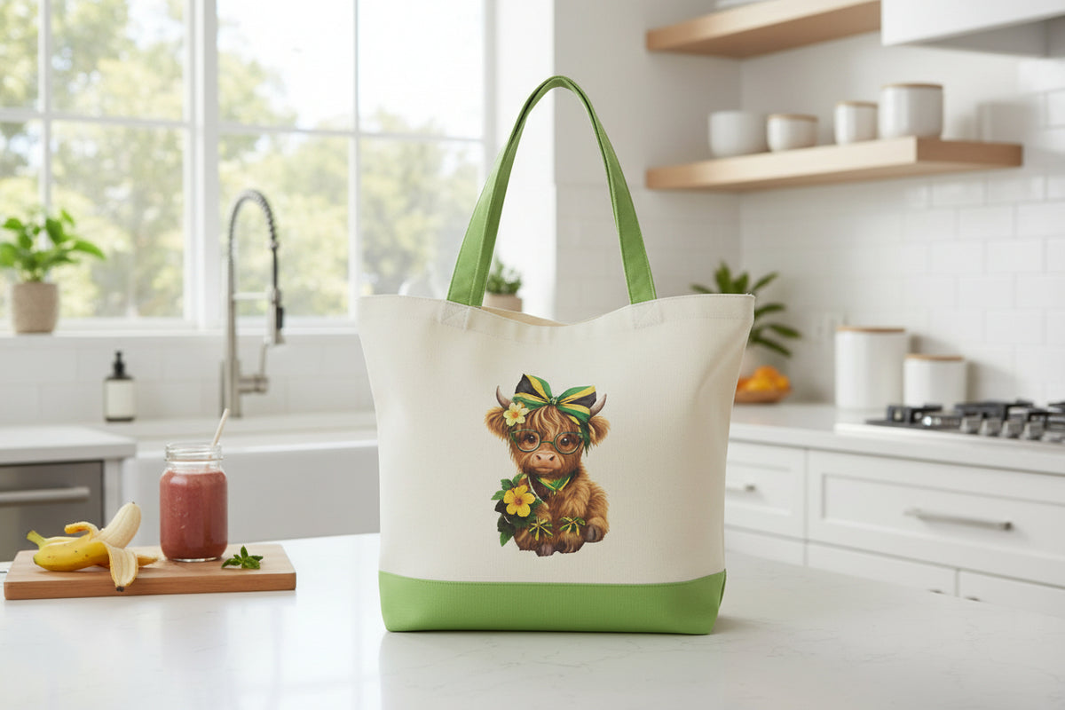 Jamaican Highland Cow Tote Bag