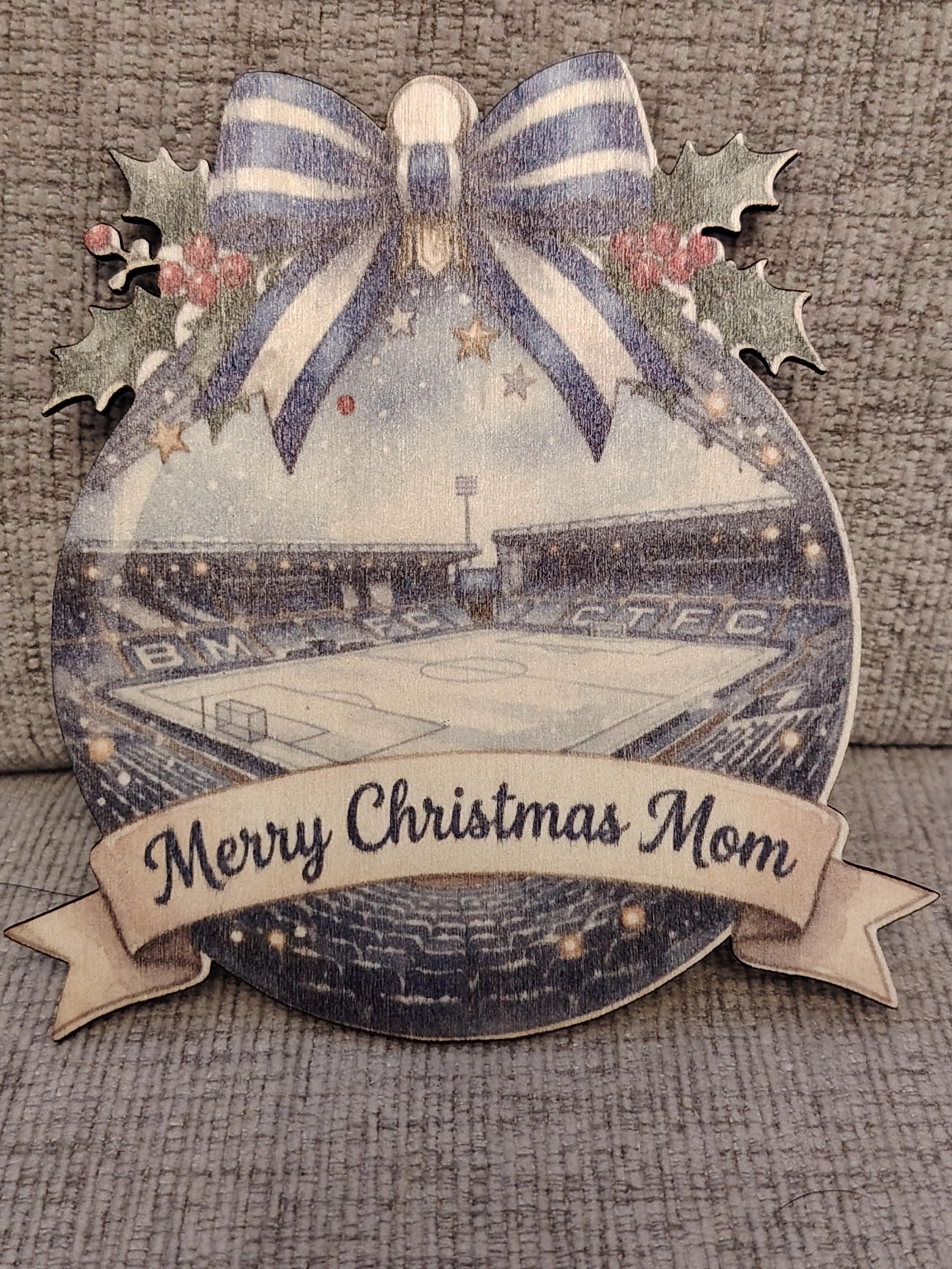 Personalized Christmas tree football stadium decoration.