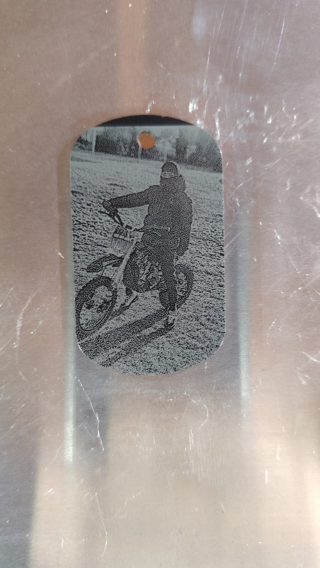 Laser engraved aluminum key chain
